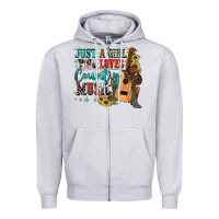 Heather Grey just a girl who loves country music Zipper Hoodie - Zillion Design Studio