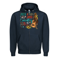 Navy just a girl who loves country music Zipper Hoodie - Zillion Design Studio