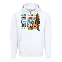 White just a girl who loves country music Zipper Hoodie - Zillion Design Studio