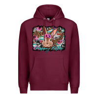 Burgundy happy easter bunny western background Premium Hoodie - Jasminsmagicworld