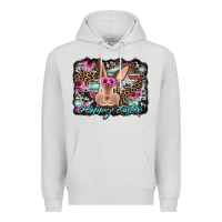 Dove Grey happy easter bunny western background Premium Hoodie - Jasminsmagicworld