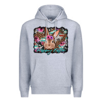 Happy Easter Bunny Western Background Premium Hoodie | Teevron