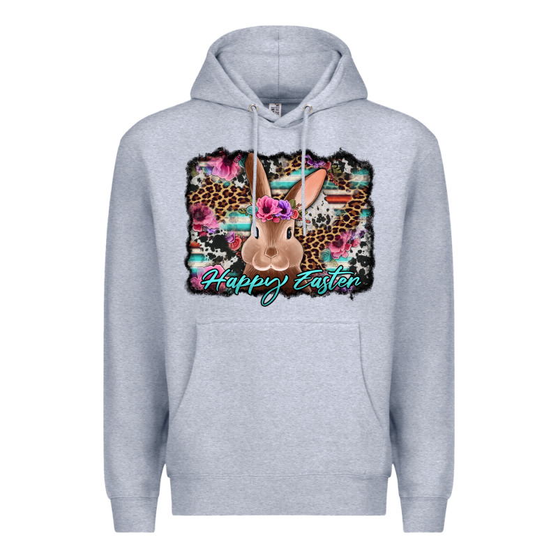 Happy Easter Bunny Western Background Premium Hoodie by Jasminsmagicworld | Teevron