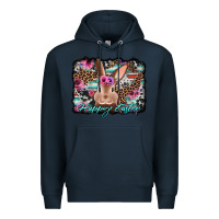 Navy happy easter bunny western background Premium Hoodie - Jasminsmagicworld