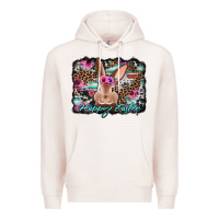 Pale Pink happy easter bunny western background Premium Hoodie - Jasminsmagicworld