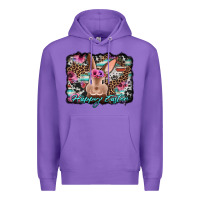 Purple happy easter bunny western background Premium Hoodie - Jasminsmagicworld