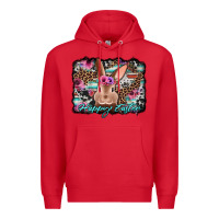Red happy easter bunny western background Premium Hoodie - Jasminsmagicworld