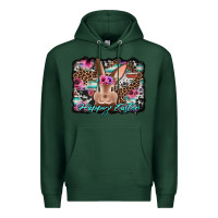 Sports Green happy easter bunny western background Premium Hoodie - Jasminsmagicworld