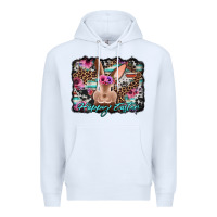 White happy easter bunny western background Premium Hoodie - Jasminsmagicworld