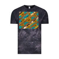 Cloud Black leopard cowhide  leather sunflowers Vintage Tee - Artiststas