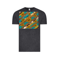 Vintage Black leopard cowhide  leather sunflowers Vintage Tee - Artiststas