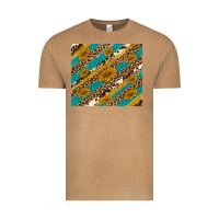 Vintage Camel leopard cowhide  leather sunflowers Vintage Tee - Artiststas