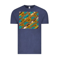 Vintage Denim leopard cowhide  leather sunflowers Vintage Tee - Artiststas