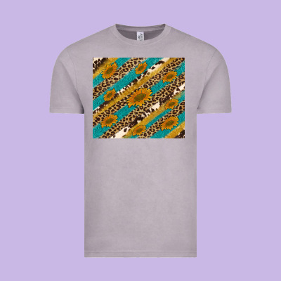Leopard Cowhide  Leather Sunflowers Vintage Tee Designed By Artiststas