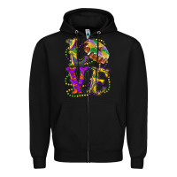Black Mardi Gras Love With King Cake Zipper Hoodie - RanaPortraitStore