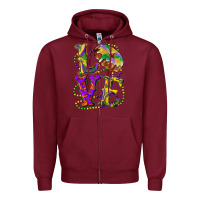 Burgundy Mardi Gras Love With King Cake Zipper Hoodie - RanaPortraitStore