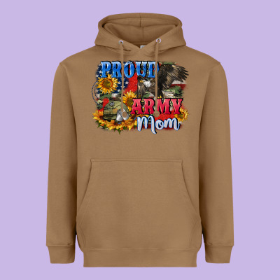 Proud Army Mom 4th Of July Heavyweight Hoodie Designed By Cowgirlartshop