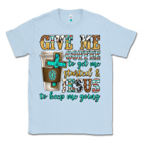 Dusty Blue give me coffee to get me started Classic Tee - texasbilliewilder