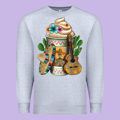 Mexican Hot Coffee Cup Premium Sweatshirt Designed By Fadigitalartstudio