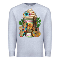 Heather Grey mexican hot coffee cup Premium Sweatshirt - FaDigitalArtStudio