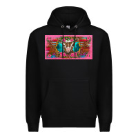 Black western baby boer goat pink flowers serape leopard pink glitter patter Premium Hoodie - BarkalooDesign