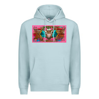 Blue Mist western baby boer goat pink flowers serape leopard pink glitter patter Premium Hoodie - BarkalooDesign