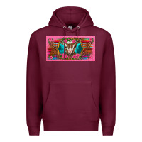 Burgundy western baby boer goat pink flowers serape leopard pink glitter patter Premium Hoodie - BarkalooDesign