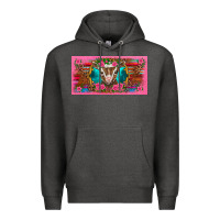 Charcoal Heather western baby boer goat pink flowers serape leopard pink glitter patter Premium Hoodie - BarkalooDesign