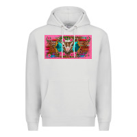 Dove Grey western baby boer goat pink flowers serape leopard pink glitter patter Premium Hoodie - BarkalooDesign
