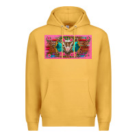 Mustard western baby boer goat pink flowers serape leopard pink glitter patter Premium Hoodie - BarkalooDesign