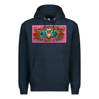 Navy western baby boer goat pink flowers serape leopard pink glitter patter Premium Hoodie - BarkalooDesign