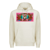 Oatmeal Heather western baby boer goat pink flowers serape leopard pink glitter patter Premium Hoodie - BarkalooDesign