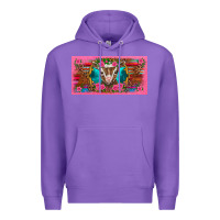 Purple western baby boer goat pink flowers serape leopard pink glitter patter Premium Hoodie - BarkalooDesign