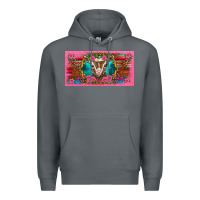 Rock western baby boer goat pink flowers serape leopard pink glitter patter Premium Hoodie - BarkalooDesign