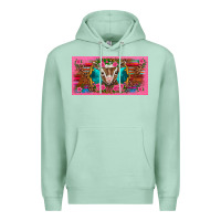 Seafoam western baby boer goat pink flowers serape leopard pink glitter patter Premium Hoodie - BarkalooDesign