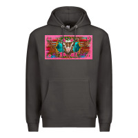 Smoke western baby boer goat pink flowers serape leopard pink glitter patter Premium Hoodie - BarkalooDesign