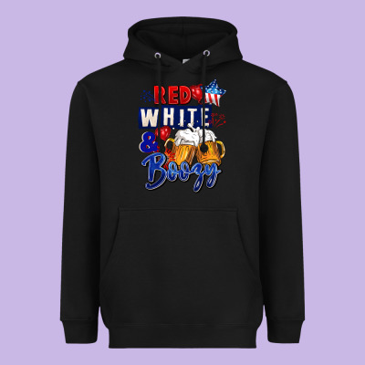 Red White And Boozy 4th Of July Heavyweight Hoodie Designed By Cowgirlartshop