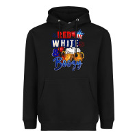 Black Red white and boozy 4th of july Heavyweight Hoodie - CowGirlArtShop