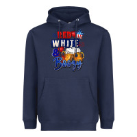 Navy Red white and boozy 4th of july Heavyweight Hoodie - CowGirlArtShop