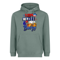 Sage Red white and boozy 4th of july Heavyweight Hoodie - CowGirlArtShop
