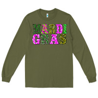 Army Green mardi gras Long Sleeve Tee - BarkalooDesign