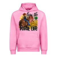 Fuchsia Pink livin the rural life Urban Hoodie - MaliasSmallBusiness