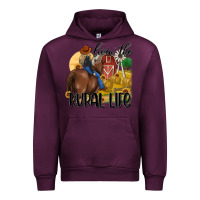 Mauve Wine livin the rural life Urban Hoodie - MaliasSmallBusiness