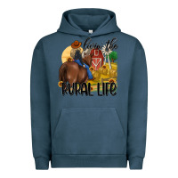 Pigment Midnight Navy livin the rural life Urban Hoodie - MaliasSmallBusiness