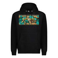 Black western  bison wild soul turquoise's gemstones  license plate template Premium Hoodie - BarkalooDesign