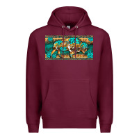 Burgundy western  bison wild soul turquoise's gemstones  license plate template Premium Hoodie - BarkalooDesign