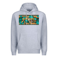 Heather Grey western  bison wild soul turquoise's gemstones  license plate template Premium Hoodie - BarkalooDesign