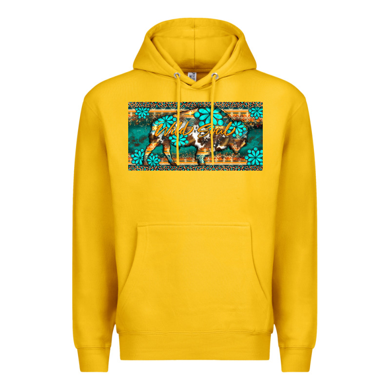 Western  Bison Wild Soul Turquoise's Gemstones  License Plate Template Premium Hoodie by BarkalooDesign | Teevron