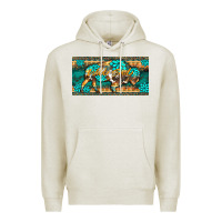 Oatmeal Heather western  bison wild soul turquoise's gemstones  license plate template Premium Hoodie - BarkalooDesign