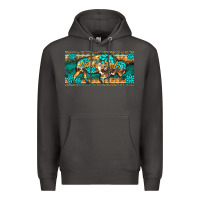 Smoke western  bison wild soul turquoise's gemstones  license plate template Premium Hoodie - BarkalooDesign